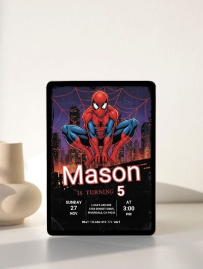 Spider Birthday Invitation Template