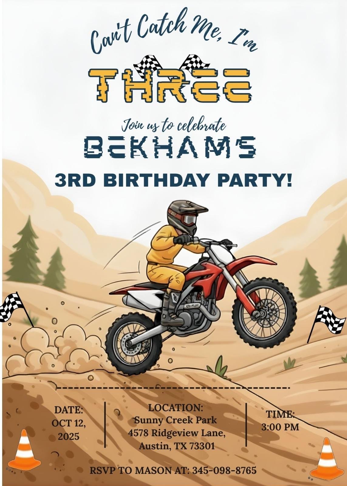 Bike Racing Birthday Template