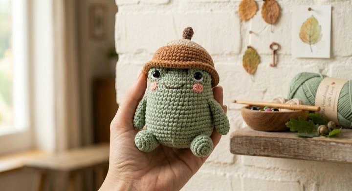 Acorn Frog Crochet Pattern, Amigurumi Toad PDF Guide, Cute Forest Creature Plushie, Crochet Animal Tutorial, Fall Cottagecore Decor, DIY Gift