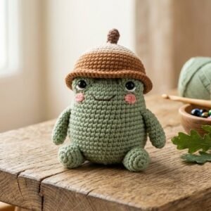 Acorn Frog Crochet Pattern, Amigurumi Toad PDF Guide, Cute Forest Creature Plushie, Crochet Animal Tutorial, Fall Cottagecore Decor, DIY Gift