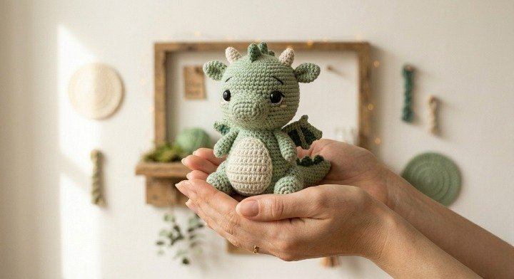 Crochet Dragon Pattern - Amigurumi Dragon Plushie PDF - Cute Mythical Animal Crochet Tutorial - Fantasy Nursery Decor - DIY Dragon Toy Pattern