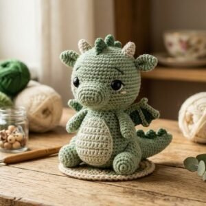 Crochet Dragon Pattern - Amigurumi Dragon Plushie PDF - Cute Mythical Animal Crochet Tutorial - Fantasy Nursery Decor - DIY Dragon Toy Pattern